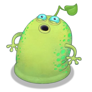 😦 d1f5fa7c Monstruo, Planta, Dibujo animado, Lindo, Divertido, Verde telegram sticker