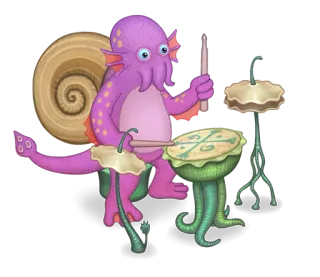 😎 f5c1c3ec monstruo, batería, pulpo, criatura, música telegram sticker