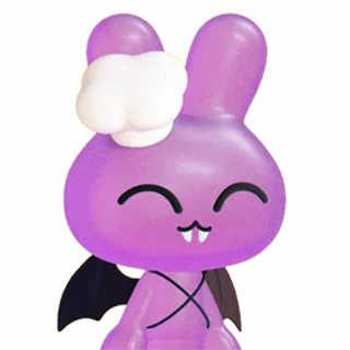 🔟 4e924424 hoạt hình, thỏ, dễ thương, đáng yêu, động vật, tím telegram sticker