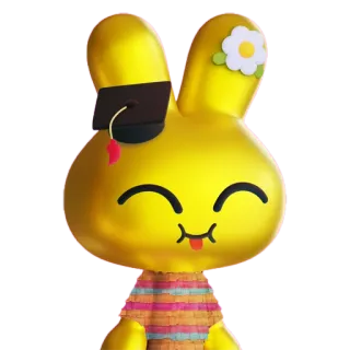 ▶ f07a9522 tốt nghiệp, thỏ, hoa, dễ thương, hoạt hình, động vật, lễ kỷ niệm telegram sticker