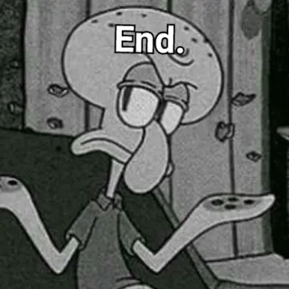 🌟 e5f1017b Squidward End. Bob Esponja, Desenho animado, Fim, Humor, Triste, Adesivo telegram sticker