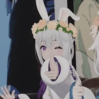 😷 3a948d89 อนิเมะ, หูกระต่าย, นิ้วกลาง telegram sticker