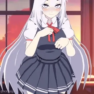 😷 952ae382 อนิเมะผู้หญิง, ชุดนักเรียน, ผมยาว, คาวาอี้, อนิเมชั่น, ดิจิทัลอาร์ต telegram sticker