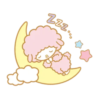 😴 00801082 ZZZ cừu non, mặt trăng, giấc ngủ, các vì sao, dễ thương, giấc mơ telegram sticker