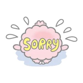 🥺 109e9151 SORRY xin lỗi, rất tiếc, dễ thương, hoạt hình, kawaii telegram sticker