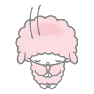 🙂 260f917a dễ thương, cừu non, cừu, động vật, hồng, kawaii telegram sticker