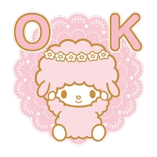 🆗 5b3cd14e OK cừu non, dễ thương, hồng, kawaii, cừu telegram sticker