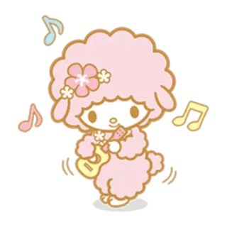 🎶 8b157b6e Phim hoạt hình, Cừu, Nhạc kịch, Dễ thương, Màu hồng, Hoa telegram sticker