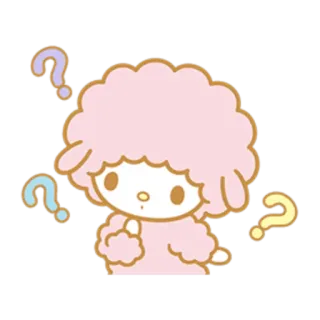 🤔 c22121fc hoạt hình, dấu chấm hỏi, cừu non, dễ thương, bối rối, động vật telegram sticker