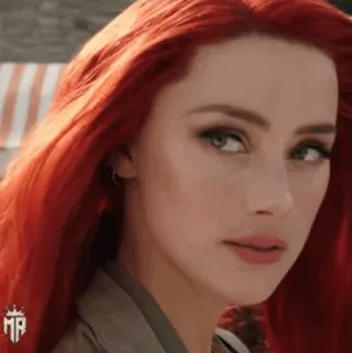 💋 88016578 Amber Heard, attrice, celebrità, capelli rossi, donna, ritratto whatsapp sticker