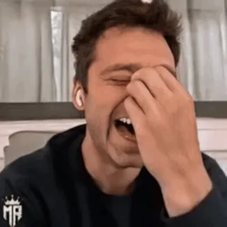 🎖 96b95456 Sebastian Stan acteur, man, lachen, persoon, glimlach telegram sticker