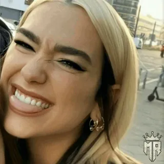 🍓 fa03c806 Dua Lipa cantor, pessoa, celebridade, loira, brincos telegram sticker