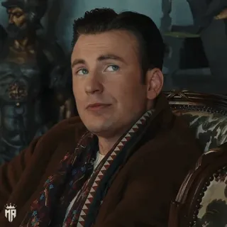 🇺🇸 7ea3e02c portrait, celebrity, actor, man, looking, sitting, chair telegram sticker