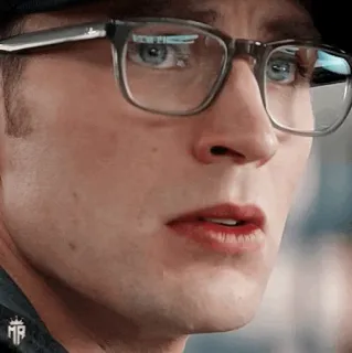 🇺🇸 9b58b638 Chris Evans man, glasses, actor, celebrity, portrait telegram sticker