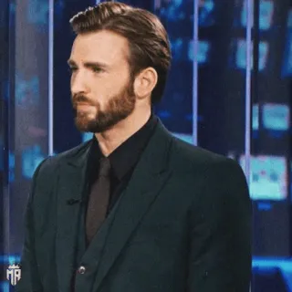 🇺🇸 bf6aa876 Chris Evans actor, celebrity, man, portrait, beard, suit telegram sticker