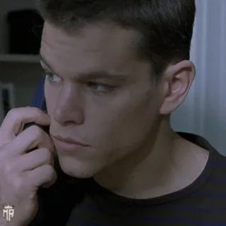☣ a4a51b10 Matt Damon, potret, aktor, wajah, close-up telegram sticker