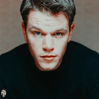 ☣ dcde0468 Matt Damon aktor, potret, selebriti, pria, mata biru, foto kepala telegram sticker