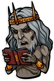 😨 fc204412 TMR แฟนตาซี, พ่อมด, คนแก่, หนังสือ, มงกุฎ, เวทมนตร์ telegram sticker