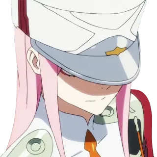 😎 1a87df1d Zero Two Darling in the Franxx Anime, Zero Two, Darling in the Franxx, Personaje, pelo rosa, Ilustración telegram sticker