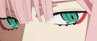 👀 3e9bd2ab Zero Two Darling in the Franxx anime, manga, Zero Two, Darling in the Franxx, ojos, pelo rosa telegram sticker