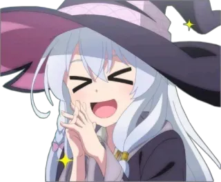 🤣 648c7ffa anime, bruja, sonriendo, feliz, lindo, dibujos animados, personaje telegram sticker