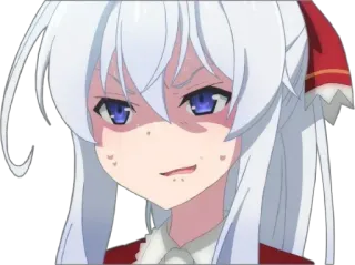 😾 b707632f Anime, Chica, Pelo Blanco, Presumida, Dibujo Animado, Personaje, Irritada telegram sticker