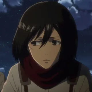 🥀 066062cf Mikasa Ackerman Attack on Titan Anime, Karakter, Syal, Mikasa Ackerman, Attack on Titan telegram sticker