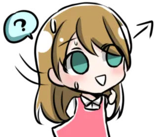 ❓ 941814e8 애니, 치비, 질문, 귀여운, 땀, 당황 whatsapp sticker