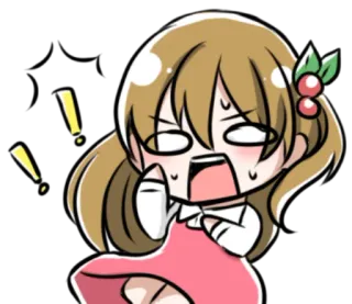 😱 af2aa1d4 애니메이션, 놀란, 경계하는, 귀여운, 만화, 여자 whatsapp sticker