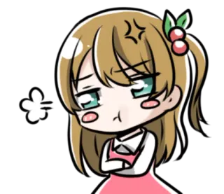 😒 d49ee2e7 애니메이션 여자, 화난, 짜증난, 만화, 뿌루퉁, 불만 whatsapp sticker