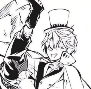 🌟 b2ed3163 Аниме, Манга, Счастливый, Цилиндр, Веселый telegram sticker