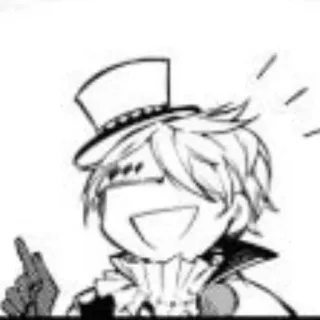 😄 ba4d3ef7 Аниме, Манга, Персонаж, Цилиндр, Перчатки telegram sticker