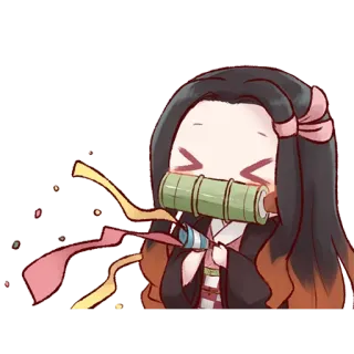🥳 133d87c1 Nezuko Kamado Demon Slayer อนิเมะ, ปีศาจ, เนซึโกะ, น่ารัก, จิบิ telegram sticker