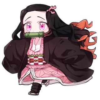 🤗 5431e3f7 Nezuko Kamado Demon Slayer อนิเมะ, ปีศาจ, เนซึโกะ, จิบิ, คามาโดะ telegram sticker