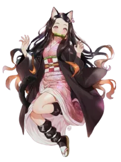 😈 a24abc8b Nezuko Kamado Demon Slayer อนิเมะ, ปีศาจ, เด็กผู้หญิง, เนซึโกะ, คามาโดะ telegram sticker