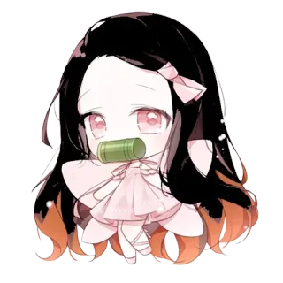 ☺️ ac598ac7 Nezuko Kamado Demon Slayer อนิเมะ, เนซึโกะ, ปีศาจ, เด็กผู้หญิง, จิบิ, คาวาอิ telegram sticker