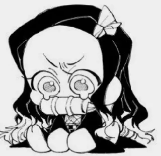 🥺 b715dc2d Nezuko Kamado Demon Slayer อนิเมะ, เนซึโกะ, ปีศาจ, ร้องไห้, จิบิ telegram sticker