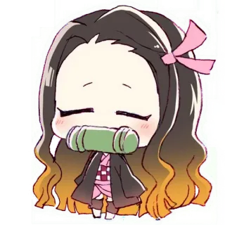 ☺️ d6aef2b7 Nezuko Kamado Demon Slayer อนิเมะ, มังงะ, เนซึโกะ, ปีศาจ, จิบิ, น่ารัก, ผู้หญิง telegram sticker