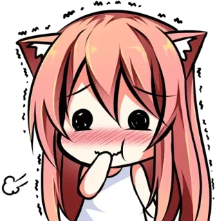 😂 8d3a334c Anime, Garota, Chibi, Fofa, Ruborizar, Envergonhada, Kawaii whatsapp sticker