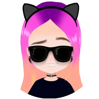 😎 23584417 Avatar, Karakter, Telinga kucing, Kacamata hitam, Kartun, Orang, Profil telegram sticker