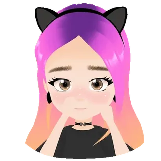 👍 9df535ef telinga kucing, gadis, anime, imut, rambut pink, avatar telegram sticker