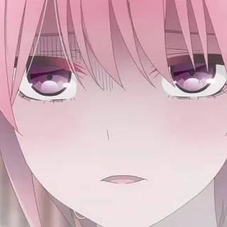 🦊 031c6d35 anime, gadis, rambut merah muda, wajah, imut, mata whatsapp sticker