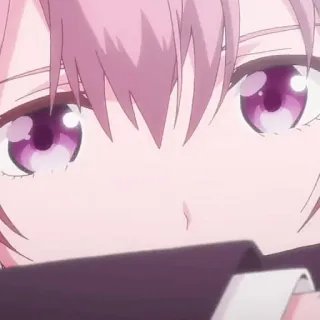 🦊 08453b9a anime, gadis, rambut merah muda, mata, imut, manga, karakter whatsapp sticker