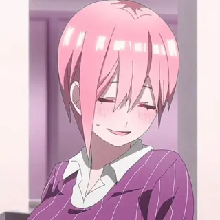 🦊 2e256235 anime, kartun, rambut merah muda, senang, tersenyum whatsapp sticker