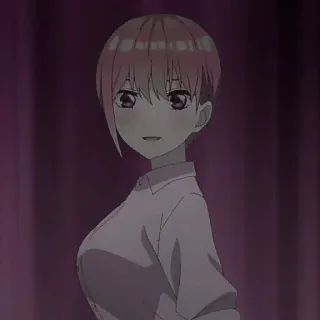 🦊 514b9f1a Ichika Nakano The Quintessential Quintuplets Anime, Gadis, Karakter, Tersenyum, Potret whatsapp sticker