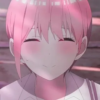 🦊 6a3c2c4e anime, gadis, rambut pink, tersenyum whatsapp sticker