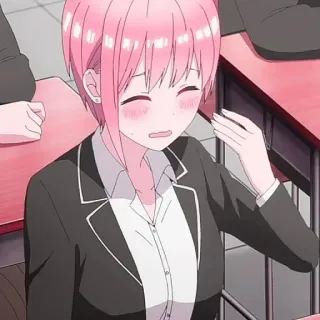 🦊 ddbe3501 anime, gadis, rambut pink, seragam sekolah, imut whatsapp sticker