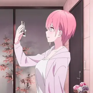 🦊 ecd786e4 Anime, Gadis, Rambut pink, Selfie, Telepon whatsapp sticker