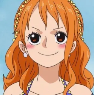 🧡 22dc5600 Nami One Piece Anime, Cartoon, Charakter, Orange Haare, Pirat, One Piece, Nami, Anime Mädchen telegram sticker