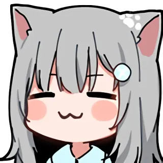 🙂 1102a58e Anime, Katmeisje, Kawaii, Schattig, Cartoon, Sticker telegram sticker